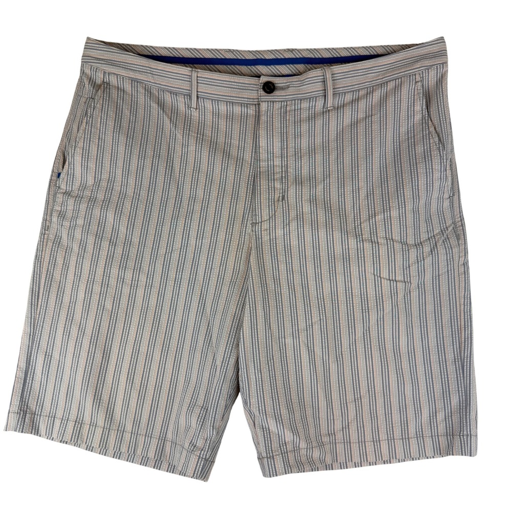 Tommy Bahama Shorts Mens 38 Blue Seersucker Striped Stretch Performance